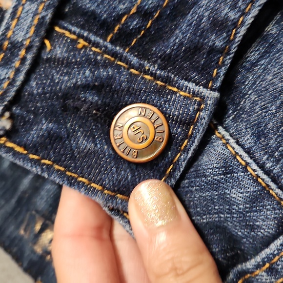 Vintage Y2K Bitten Mid Rise Bootcut Kick Flare Leg Blue Denim Jeans - Picture 6 of 12